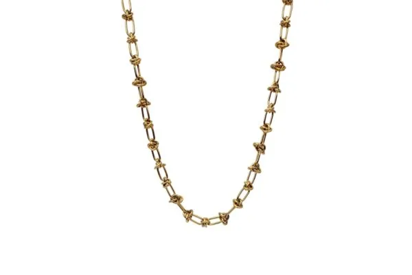 Collar Cadena Nudos  Dorado