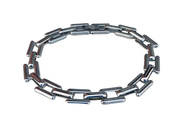 Pulsera eslabón Cuadrado Plateada