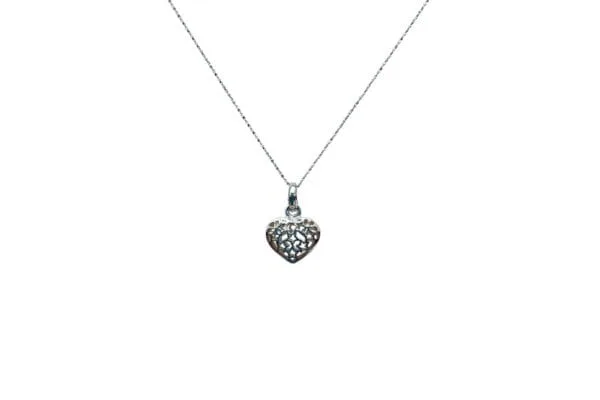 Cadena dije corazón calado (Plata 925)